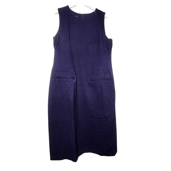 Talbots Dresses & Skirts - Talbots Navy Blue Sleeveless Dress Sleeveless Sheath Pockets Round Neck 10